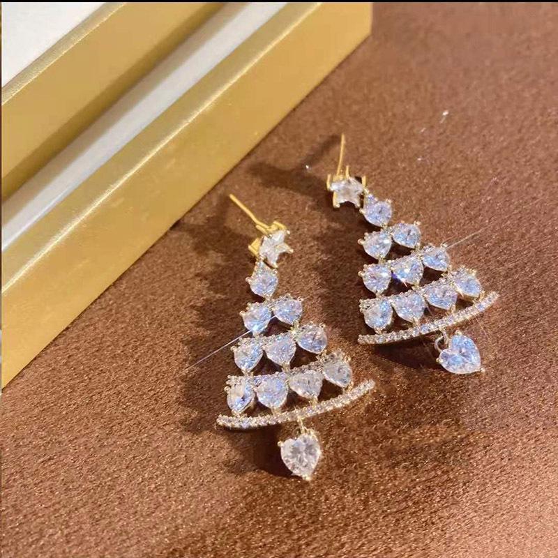 Элегантные трансграничные серьги-кисточки в виде рождественской елки для женщин