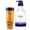 dove 460g body wash + l'oreal 200ml shampoo