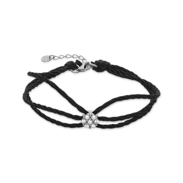 Bracelet - finition oris - Argent 925 - Zircone Cubique - Ajustable - Diamètre 55 mm