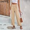 Women's Fashion Summer Spring Casual Solid Color Print High Waist Trousers Pants & Capris