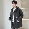 Men's Trench Coat Medium and Long New Spring and Autumn Trend High-end Sense Hooded Loose Casual Jacket