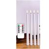 4 or 6 Pieces Remote Control White Flameless LED Taper Candles,Christmas Flickering Yellow Light Battery Power Decorative Candle