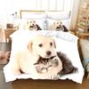 Lovely Animal Dogs Cats Pets Comfortable Duvet Quilt Cover Pillowcase Bedding Set Children Bedroom Decoration Home Textile
