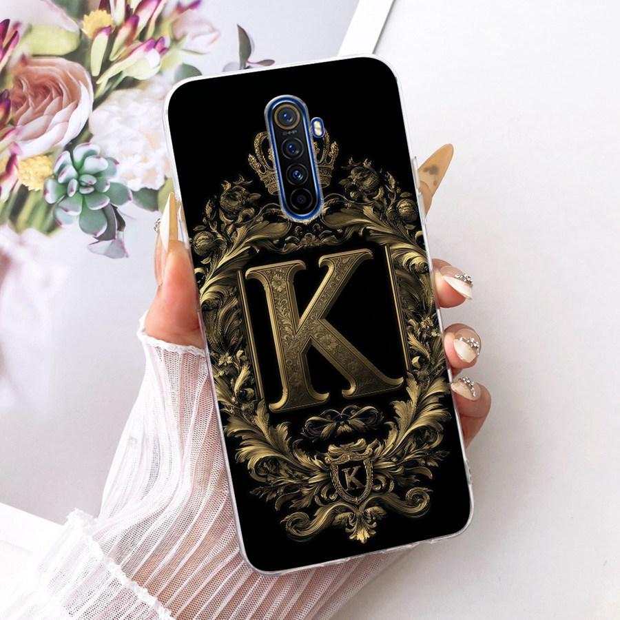 For Realme X2 Pro Case Initial Letter Silicone Protective Soft Back Cover For RealmeX2 XT Case X T OPPOK5 X 2 Pro  Phone Funda
