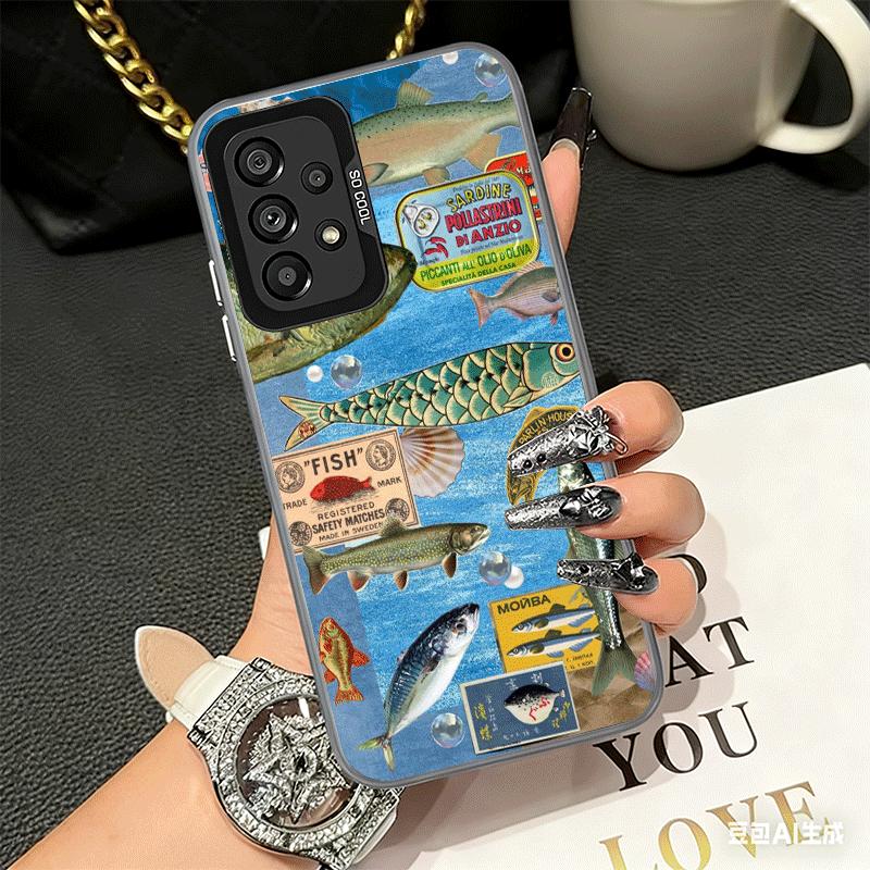 Скидка! Ударопрочный чехол для телефона с рисунком "Соленая рыба" для Samsung A17 A16 A15 A14 A37 A57 A36 A56 A26 A35 A55 A25 A34 A54 A24 A13 A23 A33
