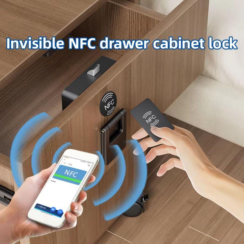 NFC Unlock Smart Cabinet Lock Keyless Entry Magnetic Sensing Lock Smart Locks  Furniture Security