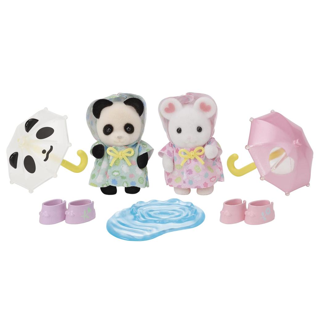 Epoch Sylvanian Families Hoikuen Baby Set ST Mark Certification 3 Years Old and Up Toy Dollhouse Sylvanian Families [Nakayoshi -Rain Play-] S-74