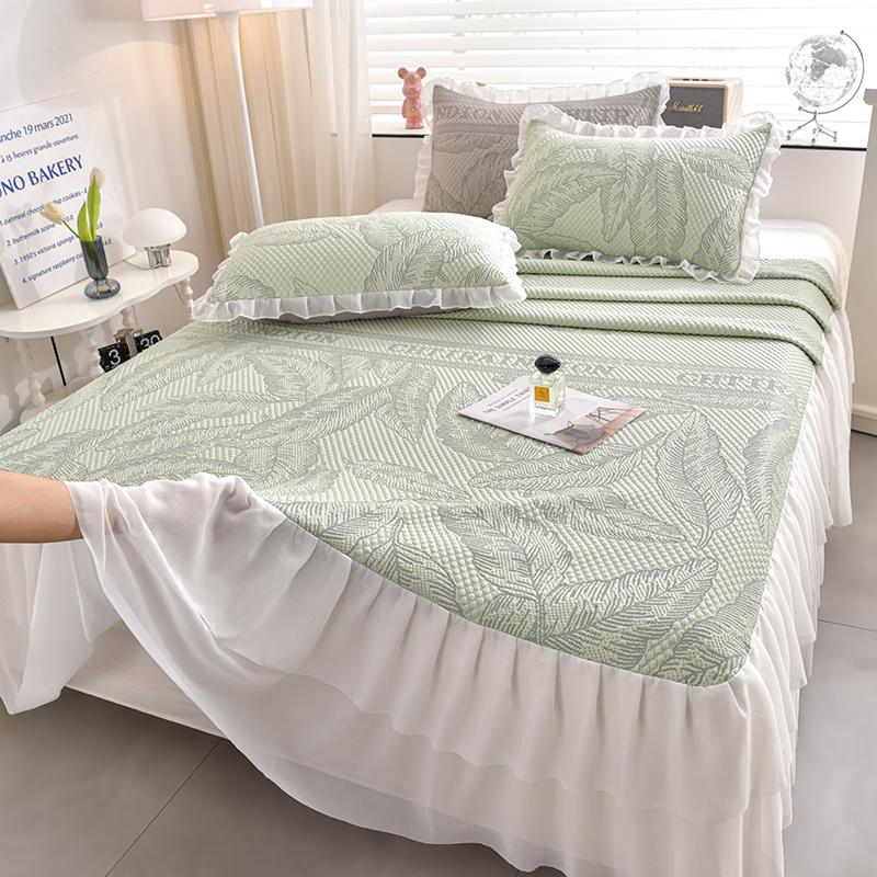 Princess Wind Bed Skirt Ice Bean Cool Mat 3-piece Set Washable Cool Silk Mat Bed Skirt Cool Mat
