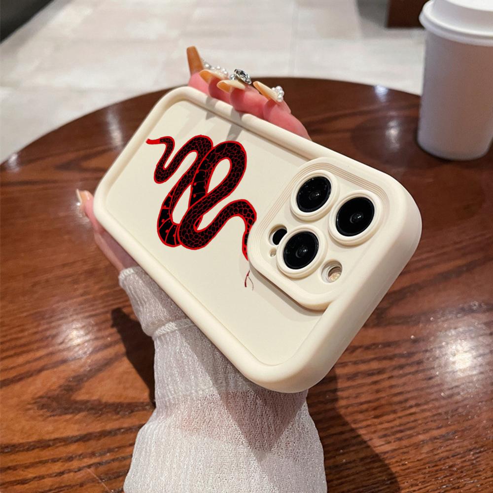 N73 Мягкие чехлы для телефонов с ангельскими глазками и рисунком в виде змеи черного золота для iPhone 15 14 12 11 Pro Max 13 mini 7 8 6S Plus XS Max XR SE противоударный чехол-бампер