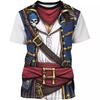 Summer Round Neck Pirate - Style Costume 3D Print Top Fashionable Casual Short Sleeved Men's T-shirts