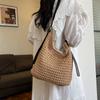 Плетеная сумка женская 2025 новая летняя сумка через плечо большая вместимость сумка-ведро пляжный отдых соломенная сумка