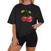 Women's Casual Printed T-Shirt Round Neck Pullover Short Sleeve Top