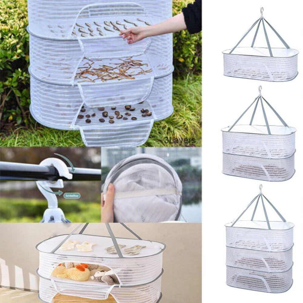 Folding Drying Net Foldable Hanging Drying Rack Hanging Drying Net Clothes Dry Net  Household
