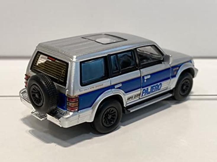BM CREATIONS X TINY Mitsubishi Pajero 2-го поколения Синяя полоса Праворульный BMC64B0036 1/64