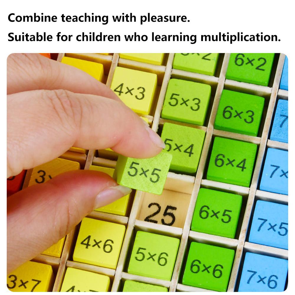 Монтессори образовательная деревянная таблица умножения доска для детей, учебные пособия математические игрушки для детей, красочные маленькие блоки