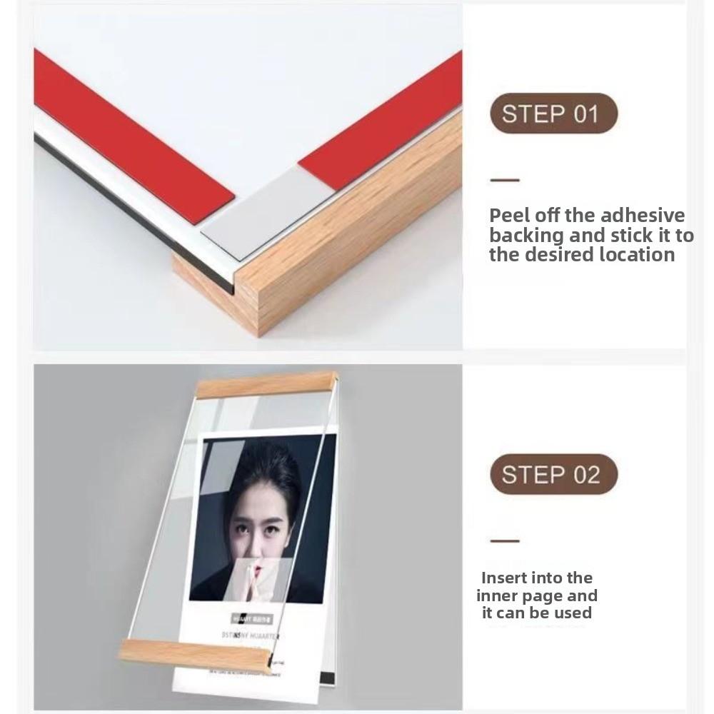 Rectangle Magnetic Wall Mounted Frame Reusable Display Board Acrylic Sign Holder  Retail Store