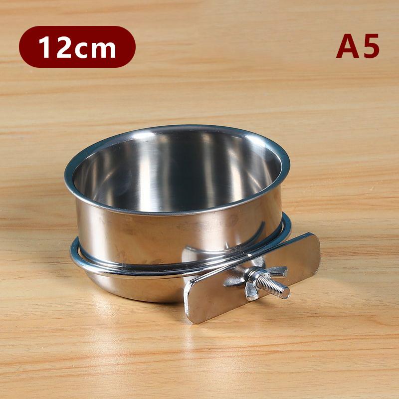 Подвесная миска-клетка для домашних птиц, не переворачивающаяся, из нержавеющей стали, для кормления, еды, питья, кормушка, миска с зажимом, поилка для воды, чашка для клетки