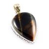 Натуральный камень Тигровый глаз 925 стерлинговое серебро двухцветная подвеска 1,5'' O1u78