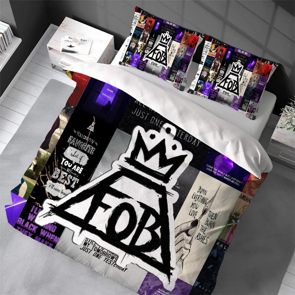 Постельное белье Fall Out Boy 3D-принт Пододеяльник Наволочка Односпальный Размер Twin для Студента Подростка Взрослого Комплект из 2/3 предметов Домашний Декор