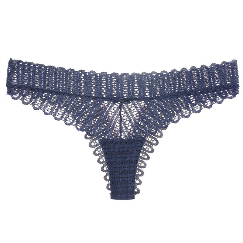 Sexy Women's Thong Low-waist Lace G-string Panties Solid Color Breathable Briefs Hollow Temptation Underwear