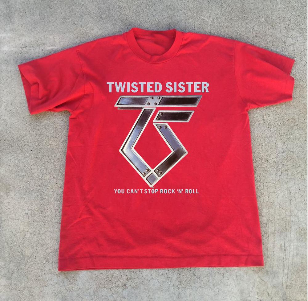 НОВЫЙ Логотип группы Twisted Sister Подарок для фаната Красный Размер S-2345XL Футболка Унисекс Футболка