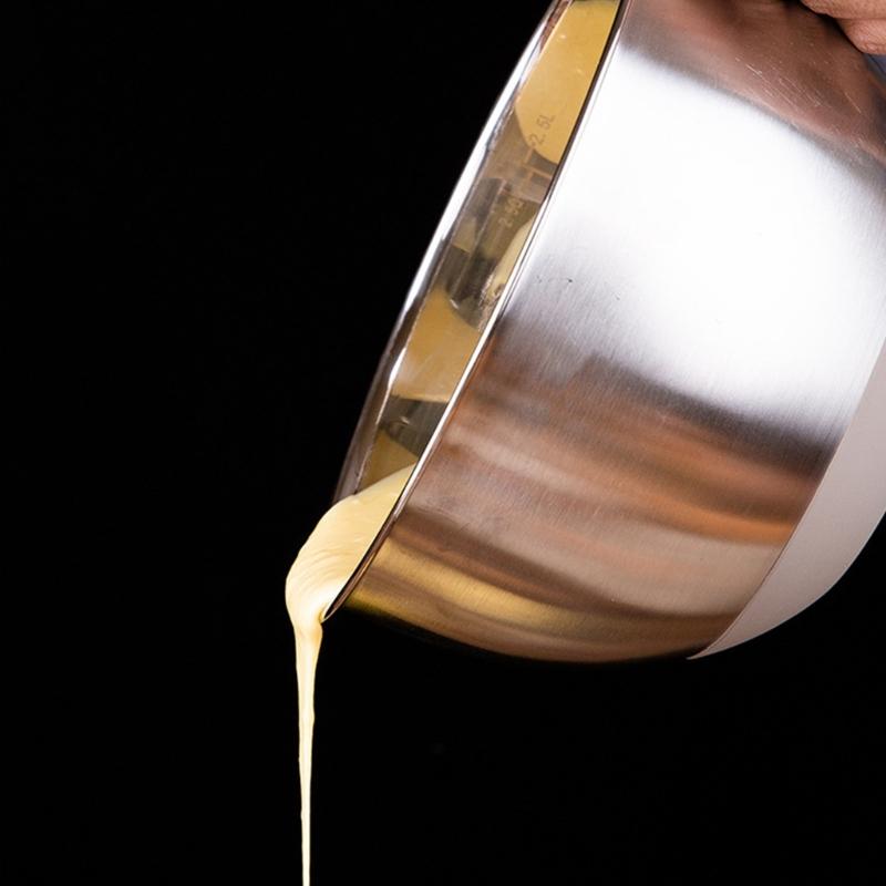 Миска для смешивания с нескользящей ручкой, нержавеющая миска для приготовления пищи, выпечки и приготовления еды, кухонные аксессуары