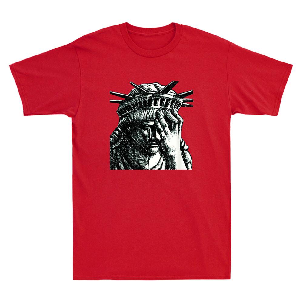 Statue of Liberty Crying Funny Meme Novelty Unisex's Short Sleeve T-Shirt Gift Idea