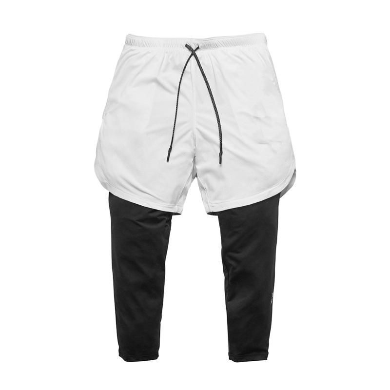 Sporting Pants Men Elastic Breathable Two Piece Running Training Pants Gyms Ankle-Length Pants Quick-drying Men Pants