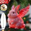 New 2D Flat Christmas Hanging Pendant Ballerina Simulation Angel Hanging Decor Acrylic Shining Rabbit Keychain Navidad Decor
