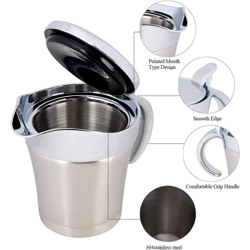 Insulated Sauce Pot Stainless Steel Thermal Insulated Double Wall Sauce Gravy Boat Pot Sauce Jug Restaurant Serving Jug