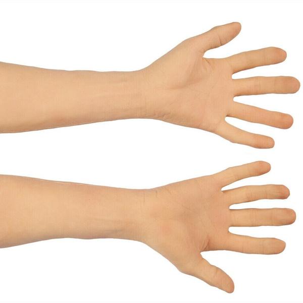 Человеческая перевернутая искусственная рука имитирует мужские силиконовые искусственные конечности из искусственной кожи, искусственные перчатки