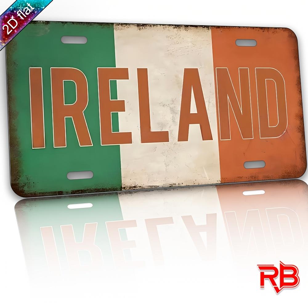 Ireland National Flag Vintage License Plate Style Aluminum Metal Sign Retro Irish Country Travel Souvenir Wall Art Decor for Hom