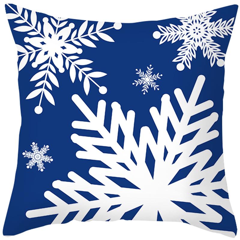 Украшение дома, рождественский синий комплект подушек с принтом из полистихов, скандинавский современный новогодний комплект декоративных подушек, Funda de Almohada