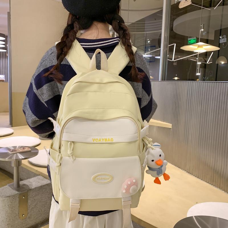 Цветной контрастный студенческий школьный рюкзак в студенческом стиле, женский рюкзак большой вместимости, школьный рюкзак для младших школьников