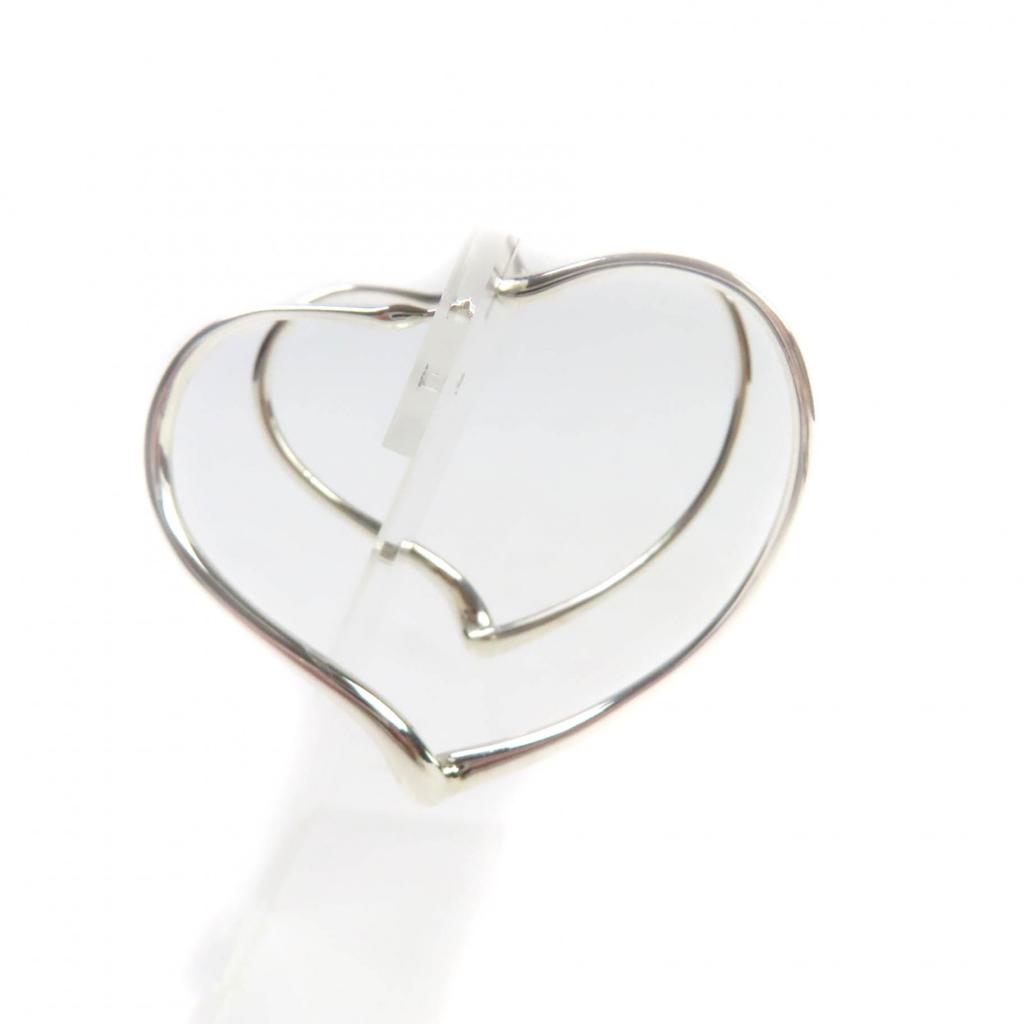 Great TIFFANY&Co. Pierce Open Heart Hoop Pierce Silver 925 Women Used