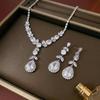 Европейско-американский стиль Zircon Tulip Набор из колье и серег - Новая модная тенденция Цепочка на ключицу