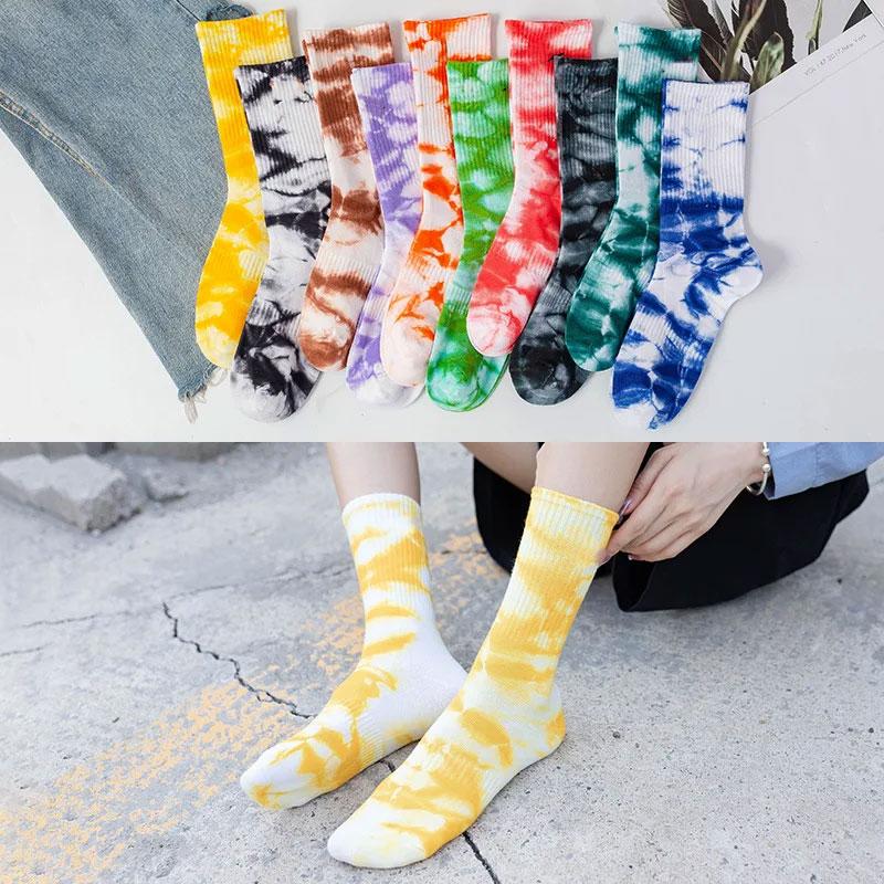 ABIF1 Длинные носки с tie-dye и крючком, Взрывной уличный стиль, Модные и стильные носки, Унисекс для скейтбординга, Спорта, Отдыха и F
