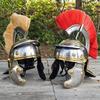 Set Of 2 Pic Roman Empire Centurion Officer Helmet  Fully Functional 20 Gauge Steel Medieval Replica Costume Helmet