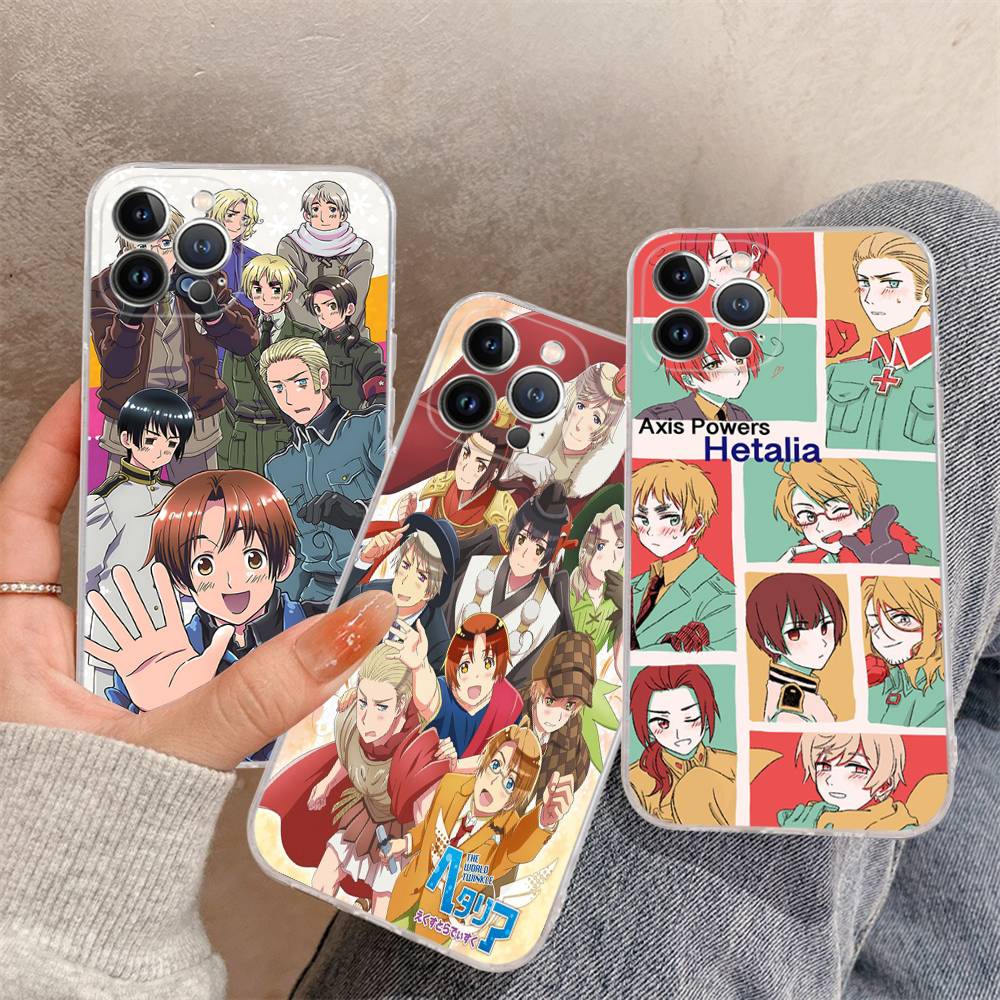 Мультяшный чехол Hetalia Axis Powers для телефона IPhone 11 13 16 12 17 14 15 Pro Max Plus Мягкая прозрачная задняя крышка Coque