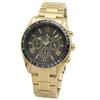 Solar Radio Chronograph Business Watch Waterproof Analog Gold Black with Watch Cloth GD [Salvatore Mara] Men's