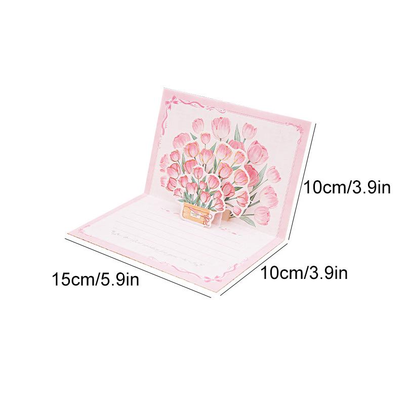 1 шт. Поздравительная открытка 3D Букет подсолнухов Открытка на день рождения Всплывающая Креативная бумажная открытка Розы Тюльпаны