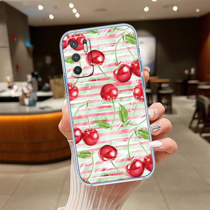 UP21 Cherry summer fruit Transparent Phone Case for Samsung Galaxy A04 A04S A14 A23 A34 A54 M23 M33 M52 M53