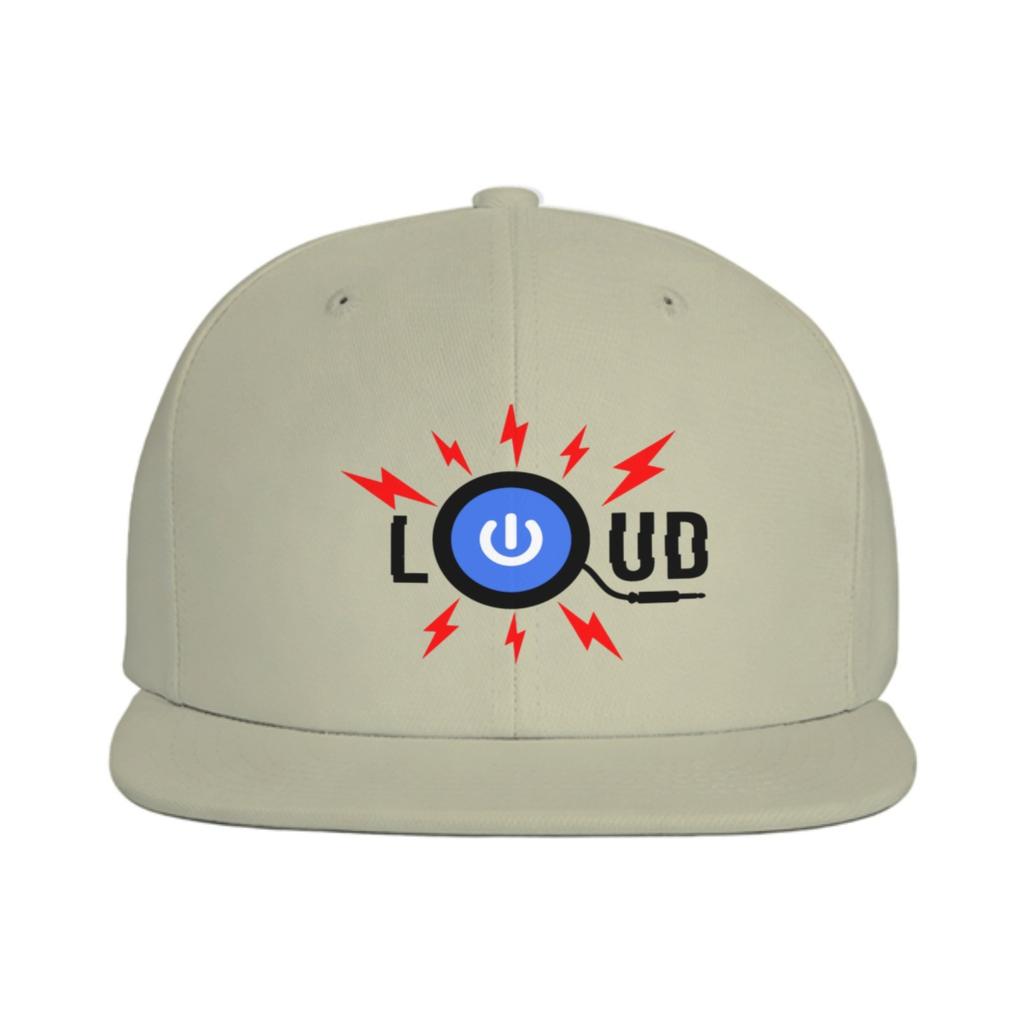Loud Power Button Graphic Snapback Cap Unisex Polyester Casual Adjustable Flat Brim Hat