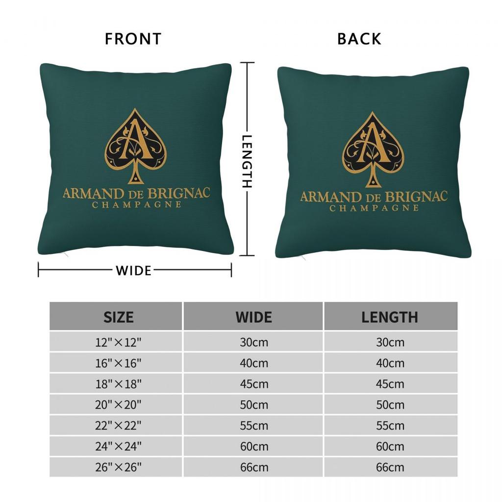 Armand De Brignac Champagne Square Pillowcase Polyester Linen Velvet Printed Zip Decorative Throw Pillow Case Room 18"