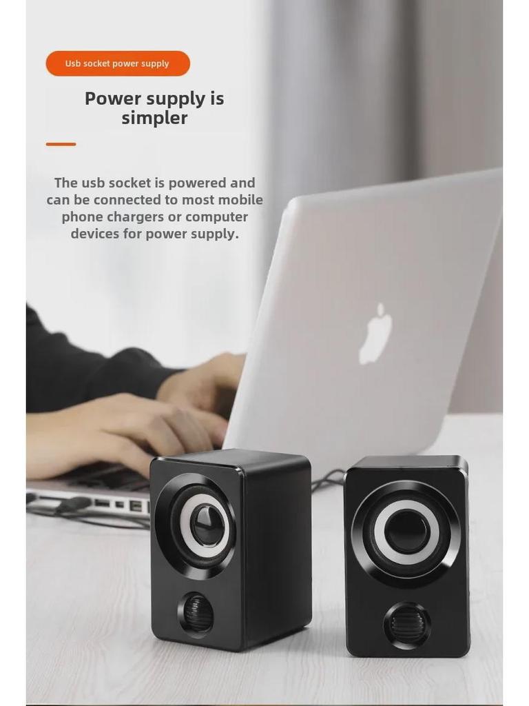 Компактный проводной настольный сабвуфер для компьютера и ноутбука