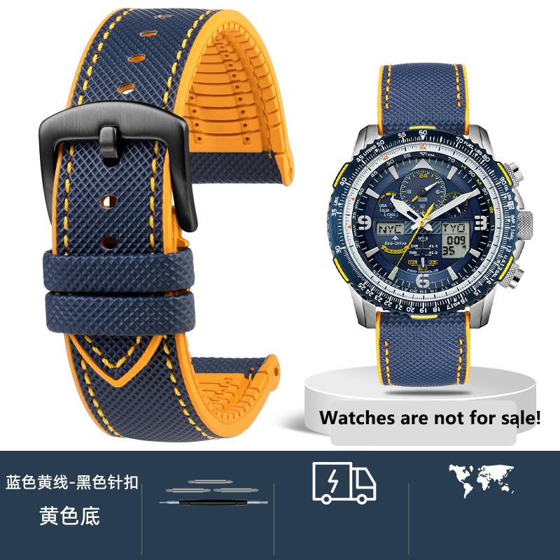 20 мм 21 мм 22 мм 23 мм 24 мм Унисекс Высококачественный нейлоновый ремешок с резиновой нижней частью Водонепроницаемый ремешок для часов для любой марки часов Мужской браслет