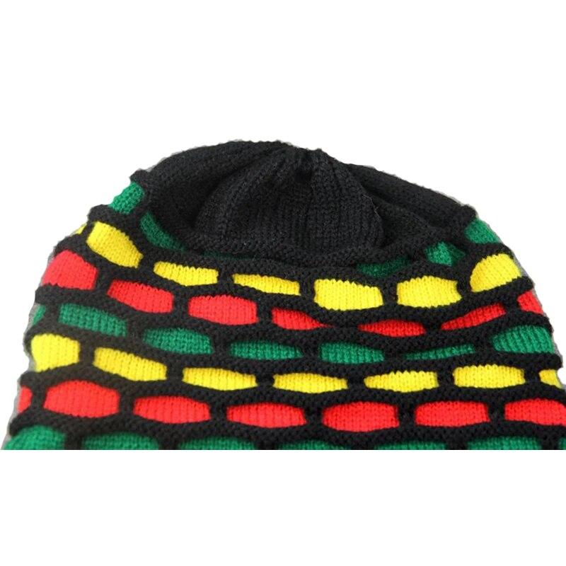 Men's and Women Winter Knitted Hat Thicken Rainbow Color Kerchief Female Warm Skullies Beanies Hedging Cap Pile Cap Outdoors