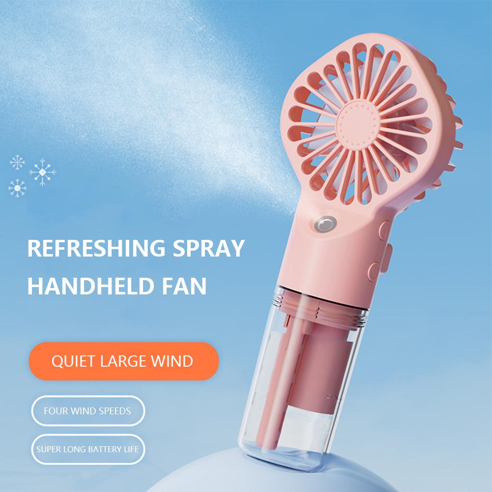 Handheld Mini USB Rechargeable Cooling Fan Portable Humidifier Mist Cooler Cooling Spray Humidifier Fan for Home/Office