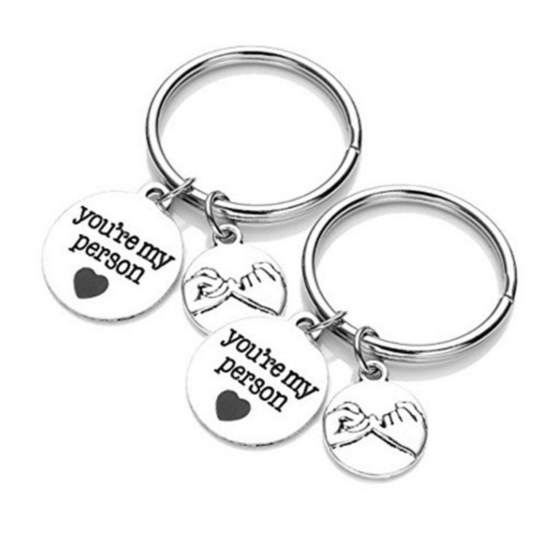 Fashion Creative Couple Jewelry Letter ''You Are My Person'' Pendant Necklace Key Chain