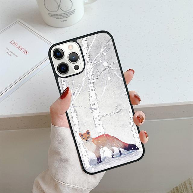 Чехол для телефона с рисунком лисы Для iPhone 17 Air 14 15 16 13 12 Чехол Для Apple 14 15 16 Pro Max Plus Coque